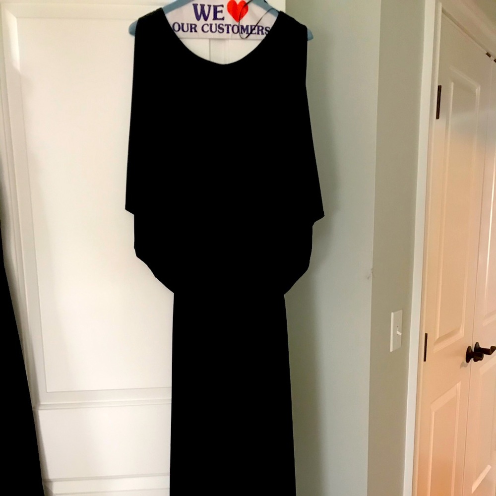Black jersey long dress